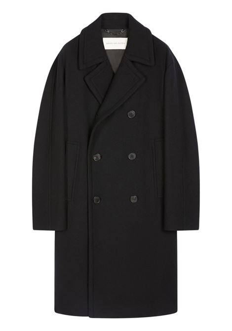 Cappotto doppiopetto Razel in misto lana in nero Dries van noten - uomo